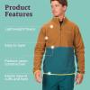 MARMOT Men’s Rocklin 1/2 Zip Jacket – Classic, Warm, Lightweight 100-Weight Fleece Layer(Hazel/Dark Jungle)