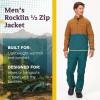 MARMOT Men’s Rocklin 1/2 Zip Jacket – Classic, Warm, Lightweight 100-Weight Fleece Layer(Hazel/Dark Jungle)