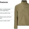 MARMOT Men’s Rocklin 1/2 Zip Jacket – Classic, Warm, Lightweight 100-Weight Fleece Layer(Olive Grove)
