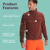 MARMOT Men’s Rocklin 1/2 Zip Jacket – Classic, Warm, Lightweight 100-Weight Fleece Layer(Whiskey Brown)