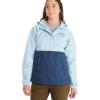 MARMOT Women’s Precip Eco Waterproof Anorak Rain Jacket – Breathable, Lightweight, Packable Pullover Raincoat(Tide Blue/Arctic Navy)