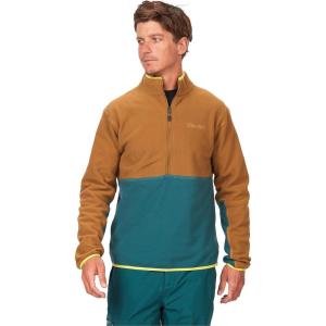 MARMOT Men’s Rocklin 1/2 Zip Jacket – Classic, Warm, Lightweight 100-Weight Fleece Layer(Hazel/Dark Jungle)