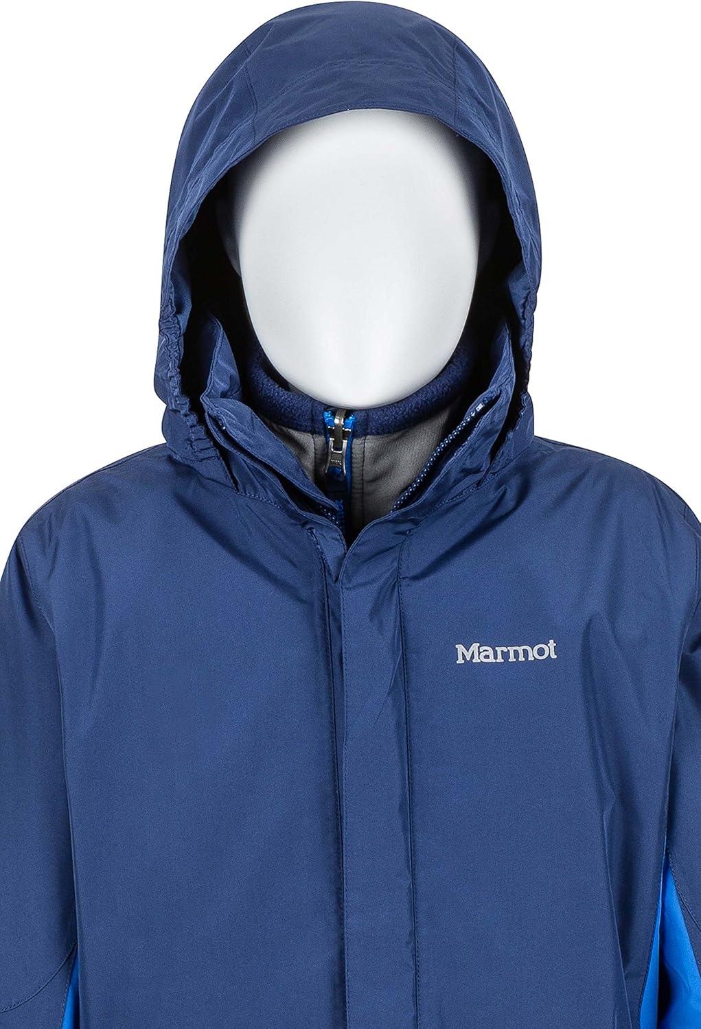 imageMARMOT boys Northshore Waterproof Hooded Rain Jacket With Removable Fleece LinerArctic NavyTrue Blue