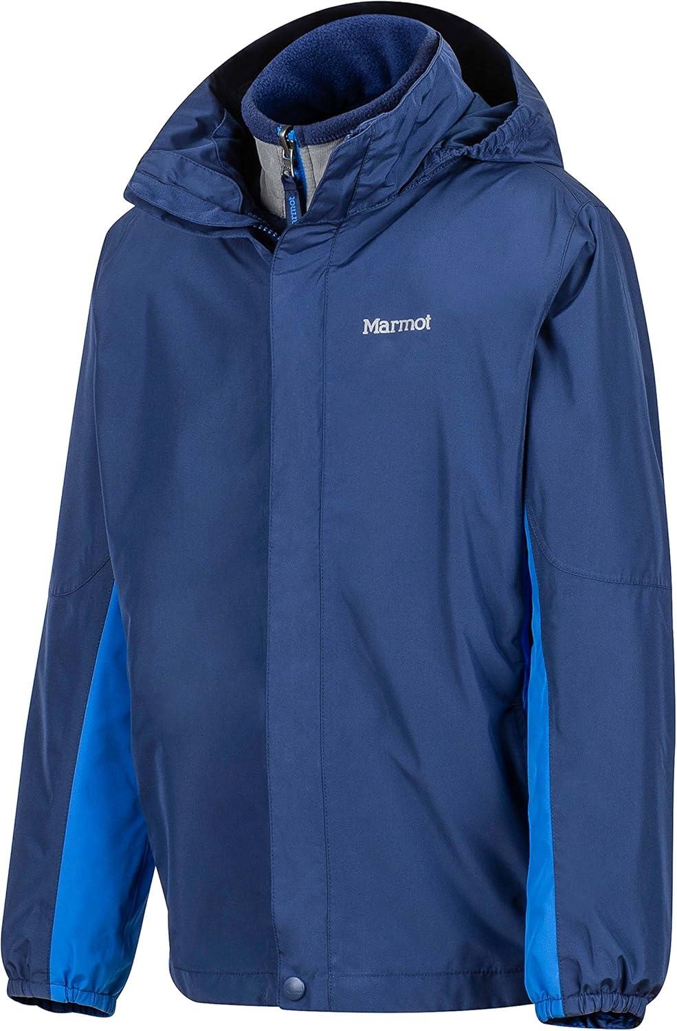 imageMARMOT boys Northshore Waterproof Hooded Rain Jacket With Removable Fleece LinerArctic NavyTrue Blue