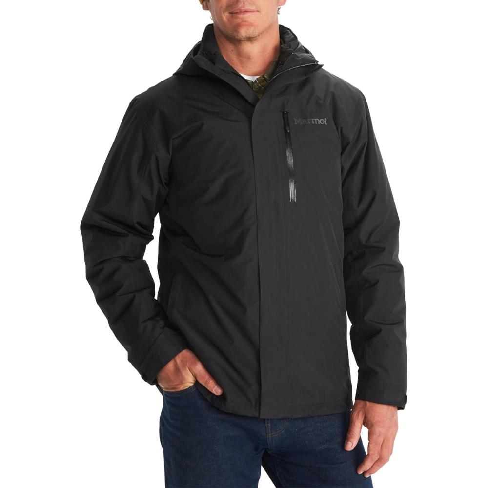 imageMARMOT Mens Ramble 3in1 Component Jacket Recycled Waterproof Shell with Hood and Removable Insulated Thermal R LinerBlack Latest Collection