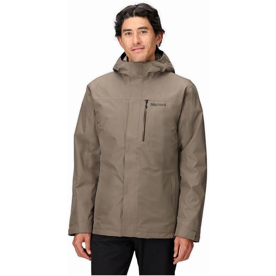 imageMARMOT Mens Ramble 3in1 Component Jacket Recycled Waterproof Shell with Hood and Removable Insulated Thermal R LinerClaystone