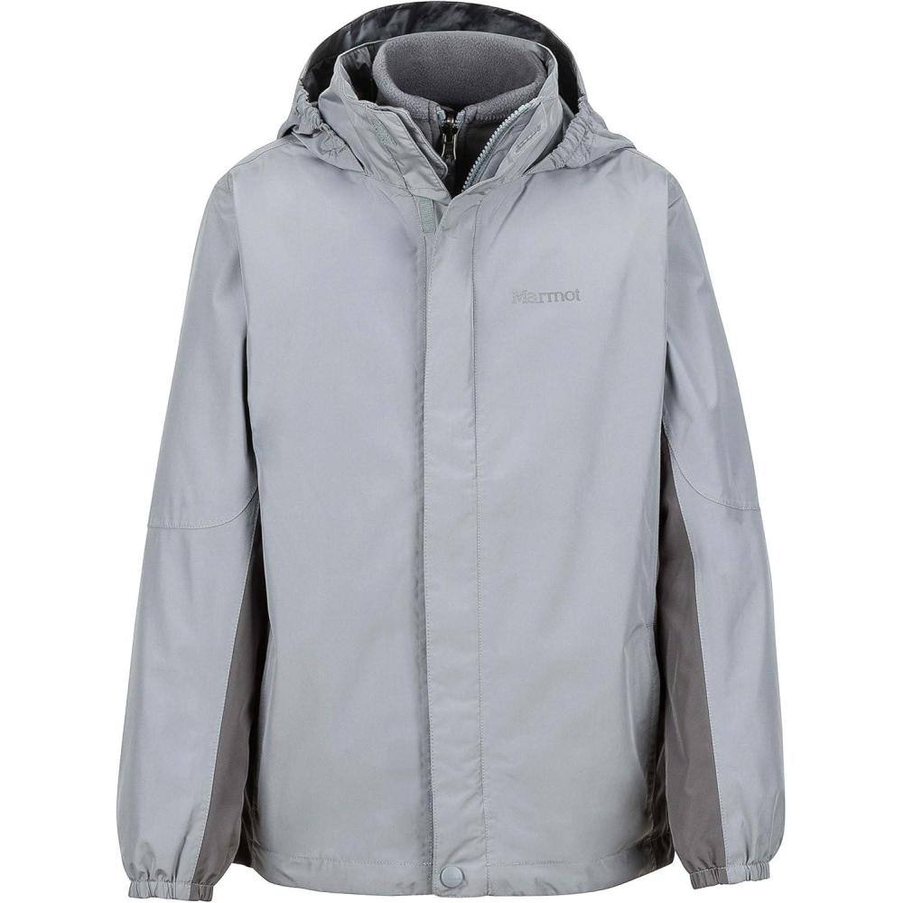 imageMARMOT boys Northshore Waterproof Hooded Rain Jacket With Removable Fleece LinerGrey StormCinder