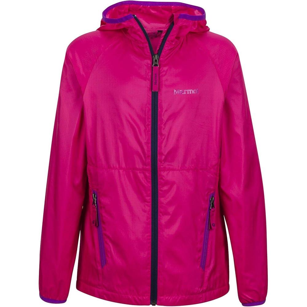 imageMARMOT girls Ether Lightweight Hooded Windbreaker JacketGypsy Pink