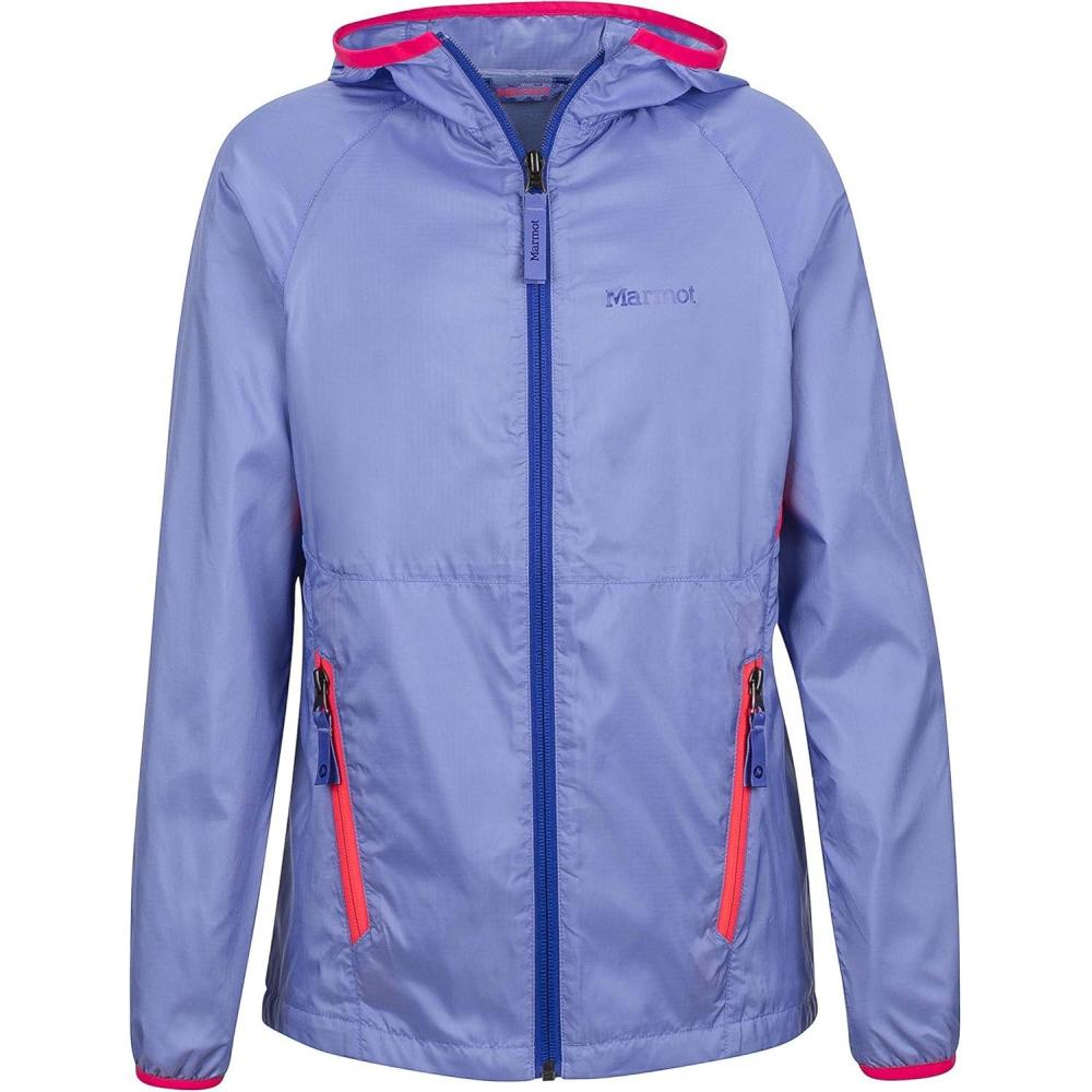 imageMARMOT girls Ether Lightweight Hooded Windbreaker JacketPeriwinkle