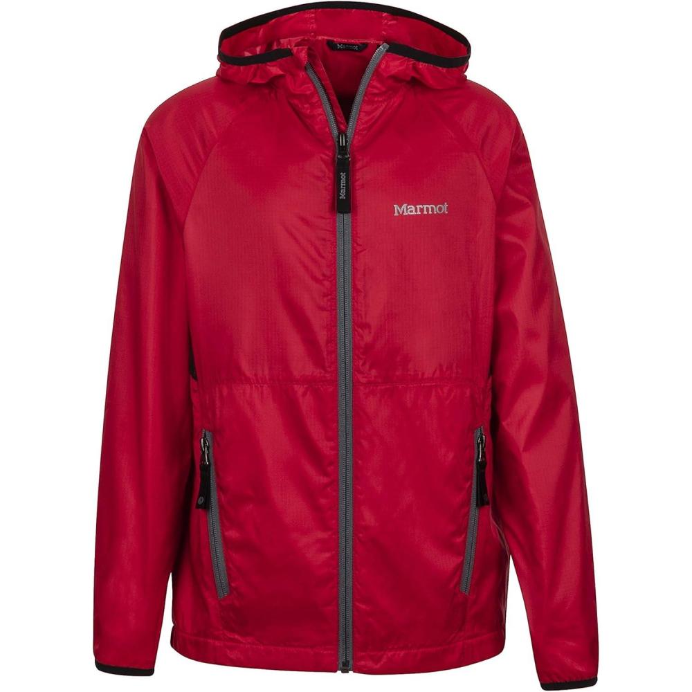 imageMarmot Boys Ether Lightweight Hooded Windbreaker JacketTeam Red