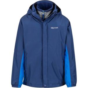 MARMOT boys Northshore Waterproof Hooded Rain Jacket With Removable Fleece Liner(Arctic Navy/True Blue)