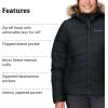 MARMOT Women’s Ithaca Jacket – 700-Fill Down-Insulated, Water-Resistant Coat with Zip-Off Hood and Removable Fur Ruff(Black – Latest Collection)