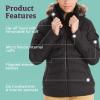 MARMOT Women’s Ithaca Jacket – 700-Fill Down-Insulated, Water-Resistant Coat with Zip-Off Hood and Removable Fur Ruff(Jet Black)