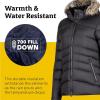 MARMOT Women’s Ithaca Jacket – 700-Fill Down-Insulated, Water-Resistant Coat with Zip-Off Hood and Removable Fur Ruff(Jet Black)