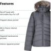 MARMOT Women’s Ithaca Jacket – 700-Fill Down-Insulated, Water-Resistant Coat with Zip-Off Hood and Removable Fur Ruff(Steel Onyx)
