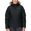 MARMOT Women’s Ithaca Jacket – 700-Fill Down-Insulated, Water-Resistant Coat with Zip-Off Hood and Removable Fur Ruff(Black – Latest Collection)