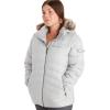 MARMOT Women’s Ithaca Jacket – 700-Fill Down-Insulated, Water-Resistant Coat with Zip-Off Hood and Removable Fur Ruff(Glacier Grey)