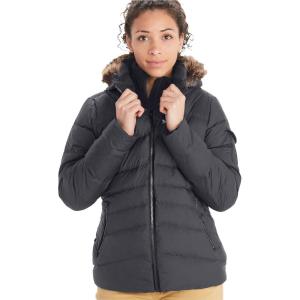 MARMOT Women’s Ithaca Jacket – 700-Fill Down-Insulated, Water-Resistant Coat with Zip-Off Hood and Removable Fur Ruff(Dark Steel)