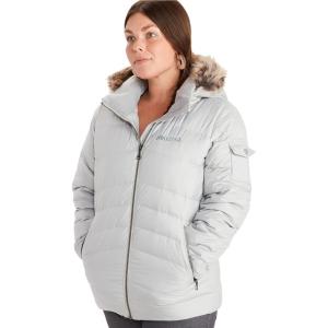 MARMOT Women’s Ithaca Jacket – 700-Fill Down-Insulated, Water-Resistant Coat with Zip-Off Hood and Removable Fur Ruff(Glacier Grey)