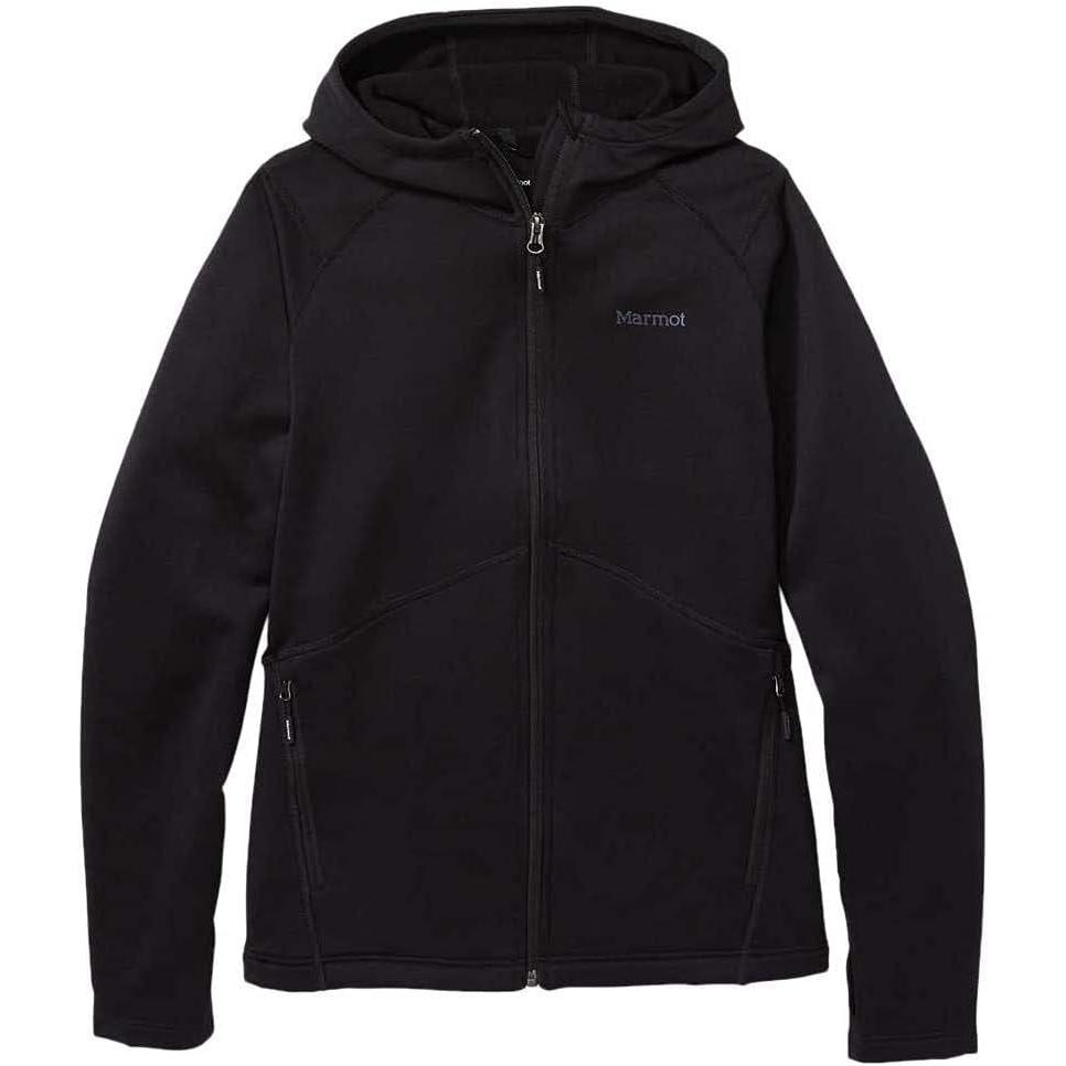 imageMARMOT Womens Olden Polartec Fleece Hoody Breathable Stretch Fabric ZipUp Fleece Jacket with Hood amp ThumbholesBlack