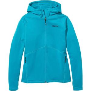 MARMOT Women’s Olden Polartec Fleece Hoody – Breathable Stretch Fabric, Zip-Up Fleece Jacket with Hood & Thumbholes(Enamel Blue)