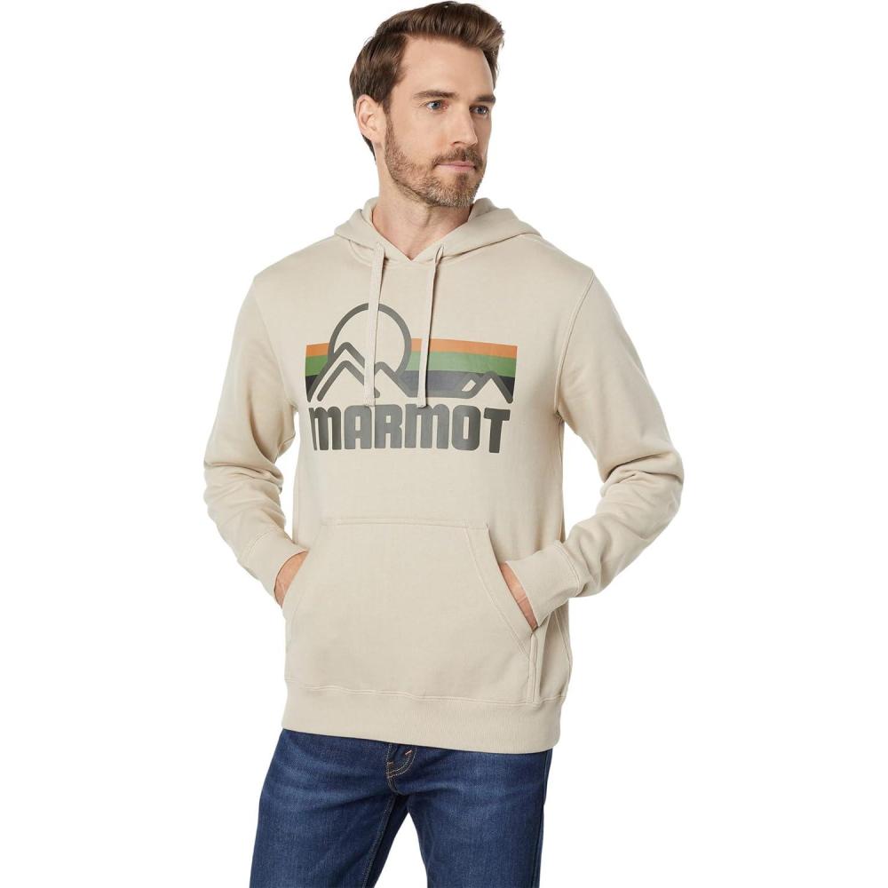 imageMARMOT Mens Coastal Hoody  Hooded Sweatshirt with Screen Printed Graphic Jersey Lined Hood and Kangaroo PocketSandbar
