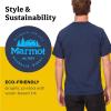 Marmot Men’s Logo T-Shirts – Printed Graphic on Cotton Tee(Culebra Peak Arctic Navy)