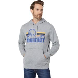 MARMOT Men’s Coastal Hoody – Hooded Sweatshirt with Screen Printed Graphic, Jersey Lined Hood and Kangaroo Pocket(Grey Heather)