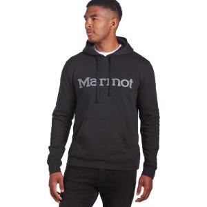 MARMOT Men’s Coastal Hoody – Hooded Sweatshirt with Screen Printed Graphic, Jersey Lined Hood and Kangaroo Pocket(New Black)
