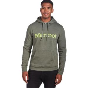 MARMOT Men’s Coastal Hoody – Hooded Sweatshirt with Screen Printed Graphic, Jersey Lined Hood and Kangaroo Pocket(New Croc Heather)