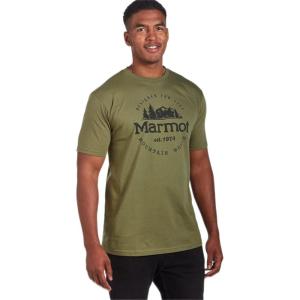Marmot Men’s Logo T-Shirts – Printed Graphic on Cotton Tee(Culebra Peak Olive)