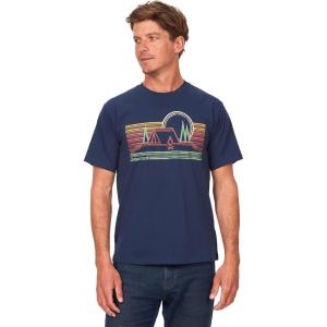 Marmot Mens Marmot Logo T-Shirts(Bivouac Arctic Navy Blue)