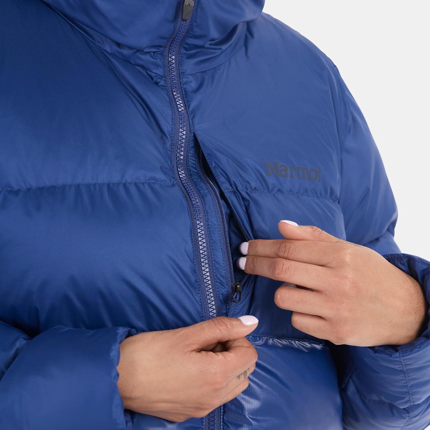 imageMARMOT womens Womens Guides Down Puffer Jacket With Hood 700fill InsulatedTwilight Blue