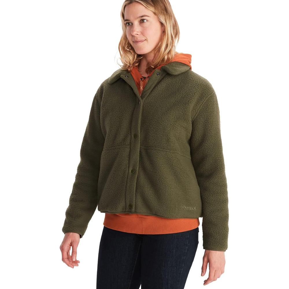 imageMARMOT Womens Aros Fleece Jacket Button ClosureNori