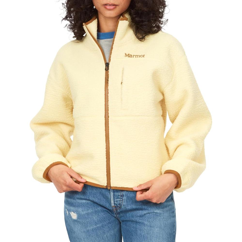 imageMARMOT Womens Aros FullZip Jacket Sherpa Fleece with Retro StyleWheat