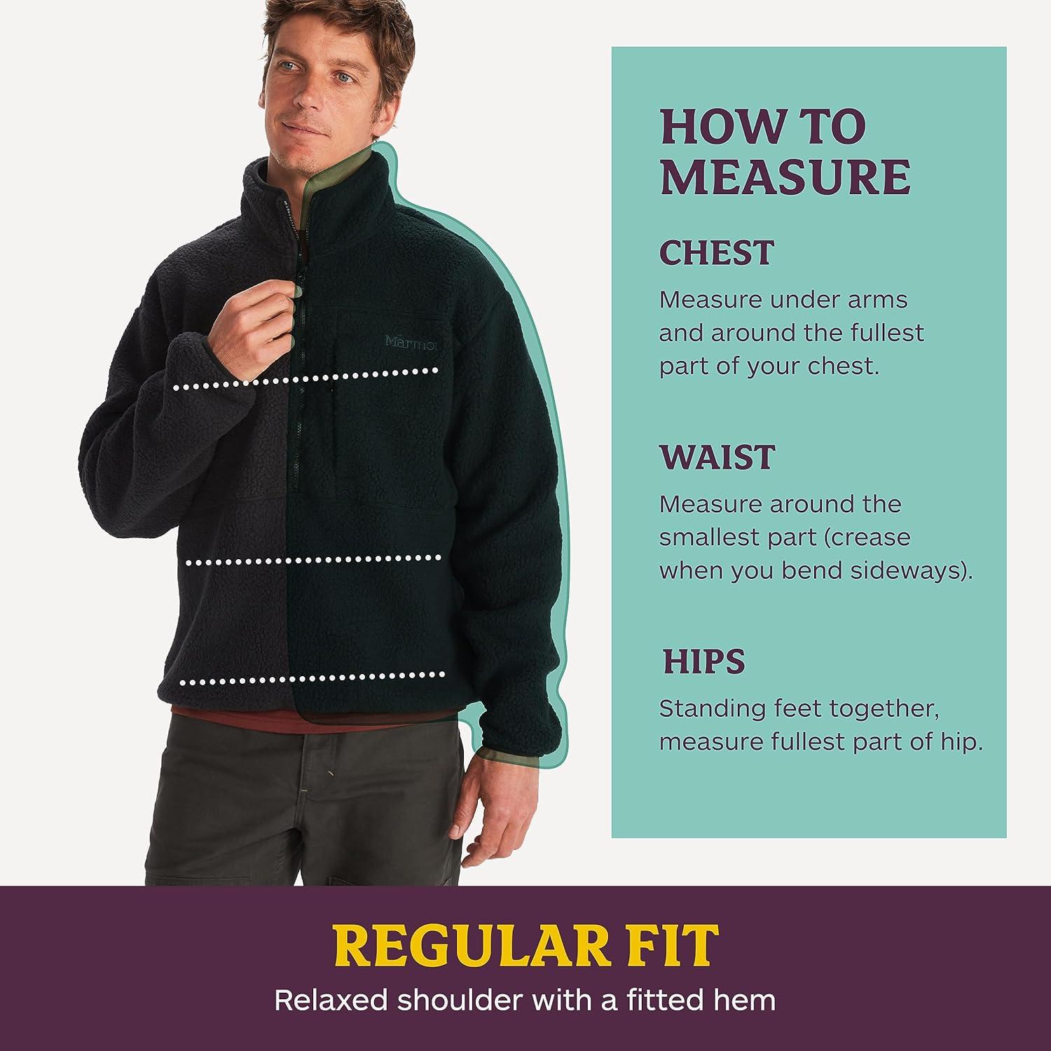 imageMARMOT Mens Aros 12 Zip Jacket Sherpa Fleece with Retro StyleBlack