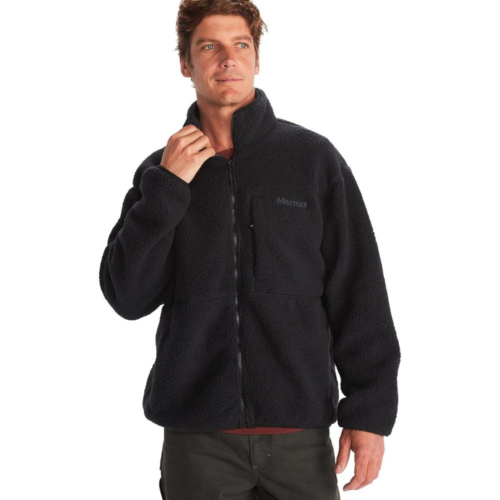 imageMARMOT Mens Aros FullZip Jacket Sherpa Fleece with Retro StyleBlack