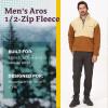MARMOT Men’s Aros 1/2 Zip Jacket – Sherpa Fleece with Retro Style(Light Oak/Hazel)