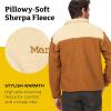 MARMOT Men’s Aros 1/2 Zip Jacket – Sherpa Fleece with Retro Style(Light Oak/Hazel)