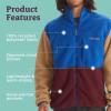 MARMOT Men’s Aros Full-Zip Jacket – Sherpa Fleece with Retro Style(Dark Azure/Port Royal)