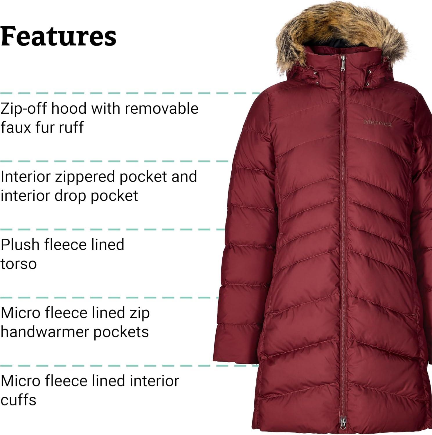 imageMARMOT Womens Montreal Midthigh Length Down Puffer JacketAcai Berry