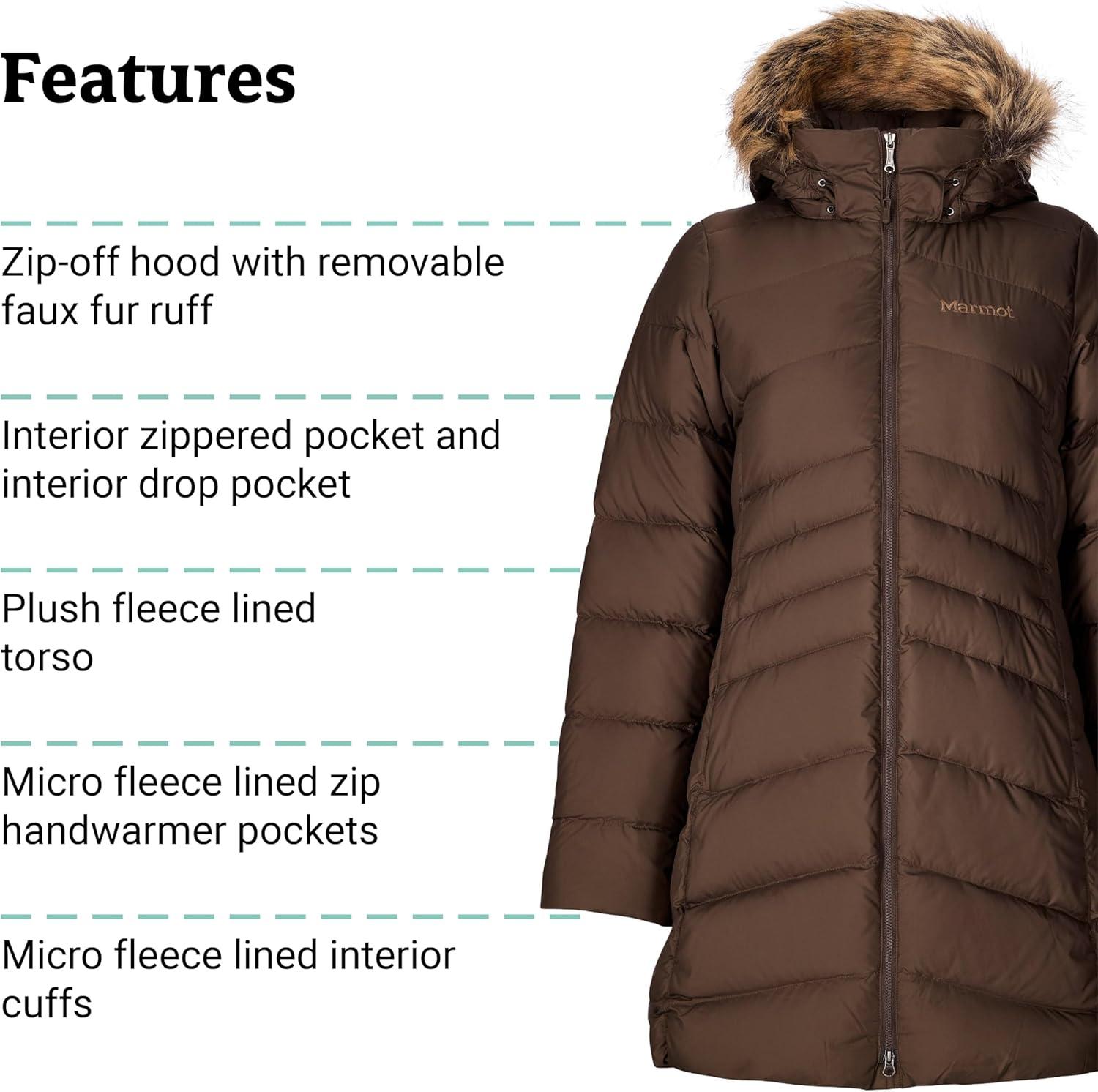 imageMARMOT Womens Montreal Midthigh Length Down Puffer JacketHickory Nut