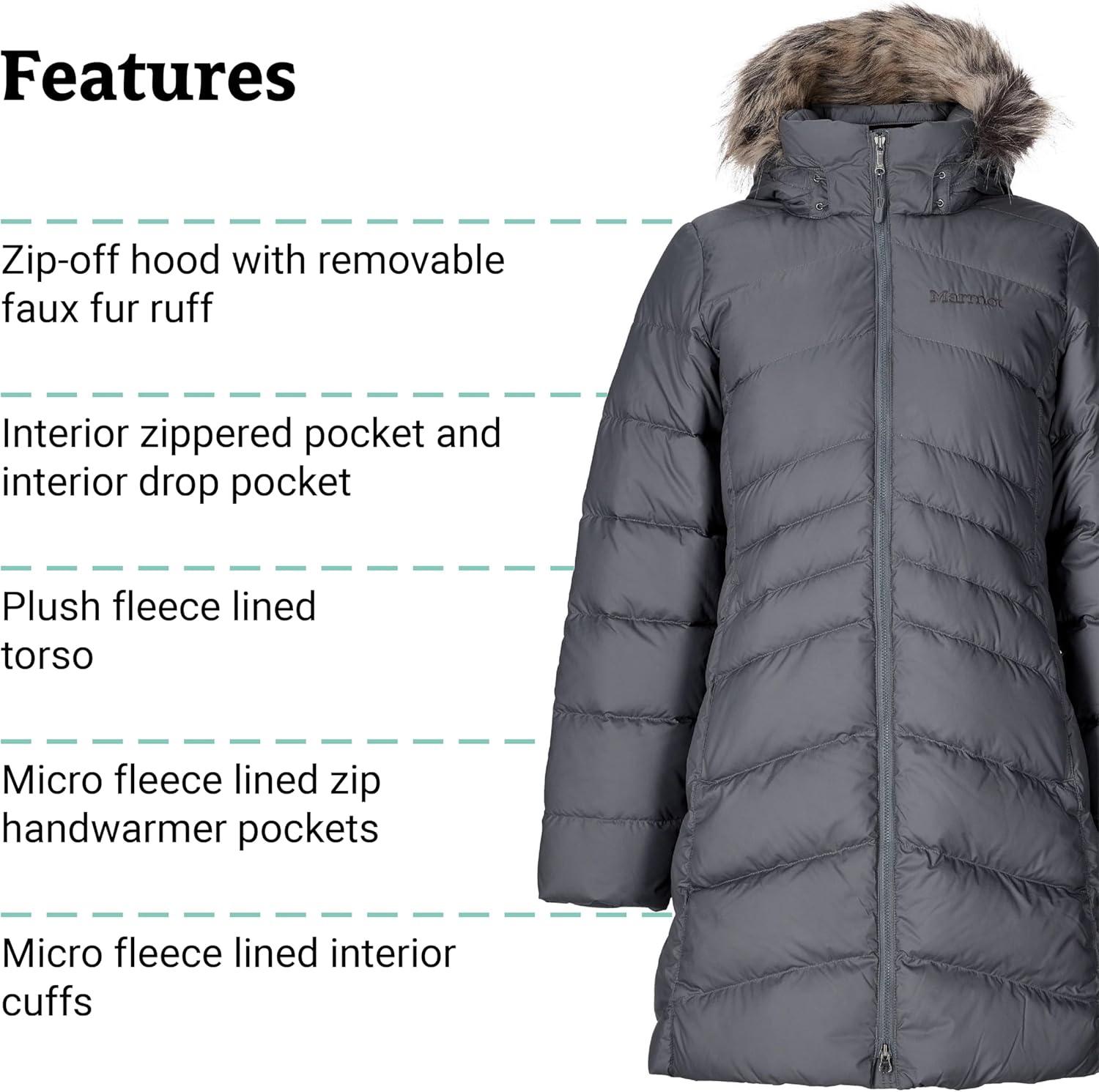 imageMARMOT Womens Montreal Midthigh Length Down Puffer JacketSteel Onyx