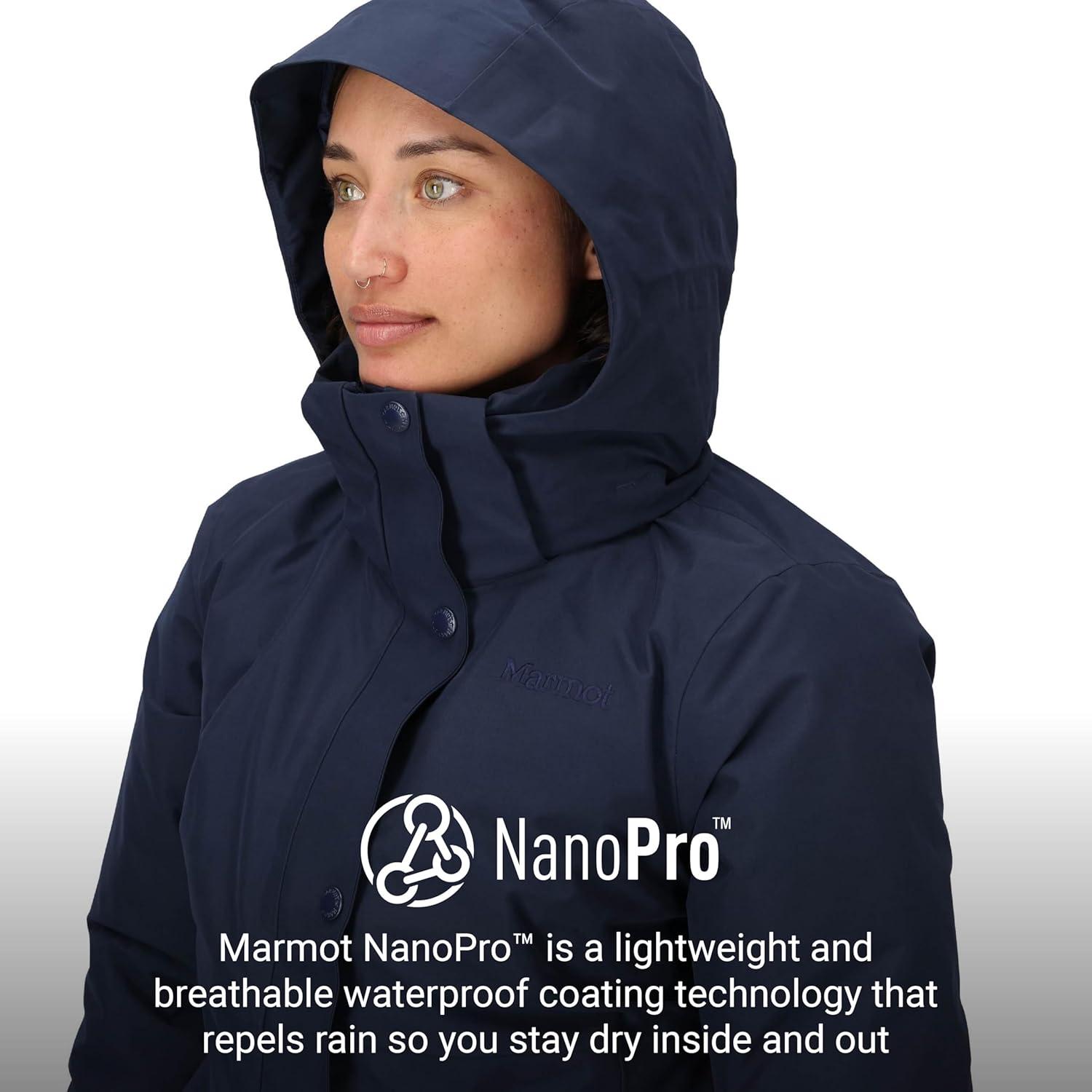 imageMARMOT womens Chelsea 700 Down Fill Coat With HoodArctic Navy Latest Collection
