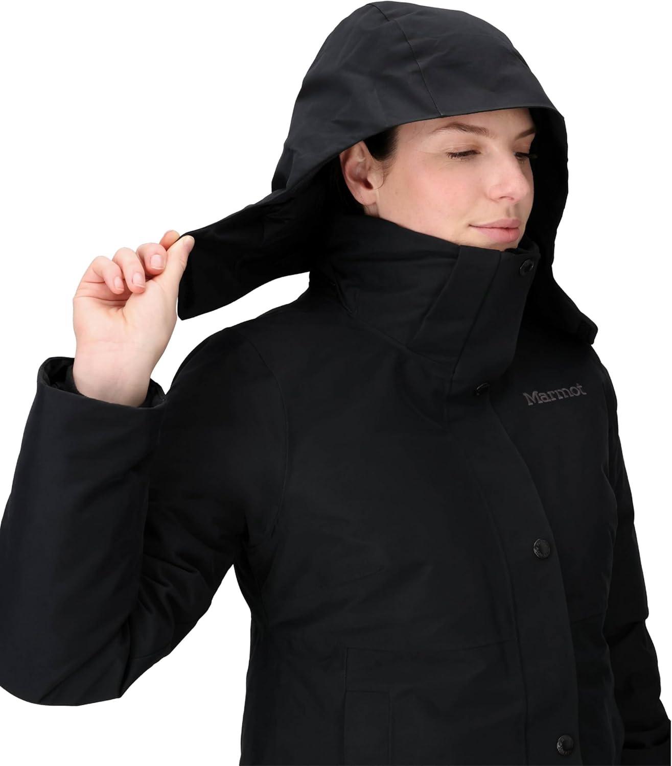 imageMARMOT womens Chelsea 700 Down Fill Coat With HoodBlack Latest Collection