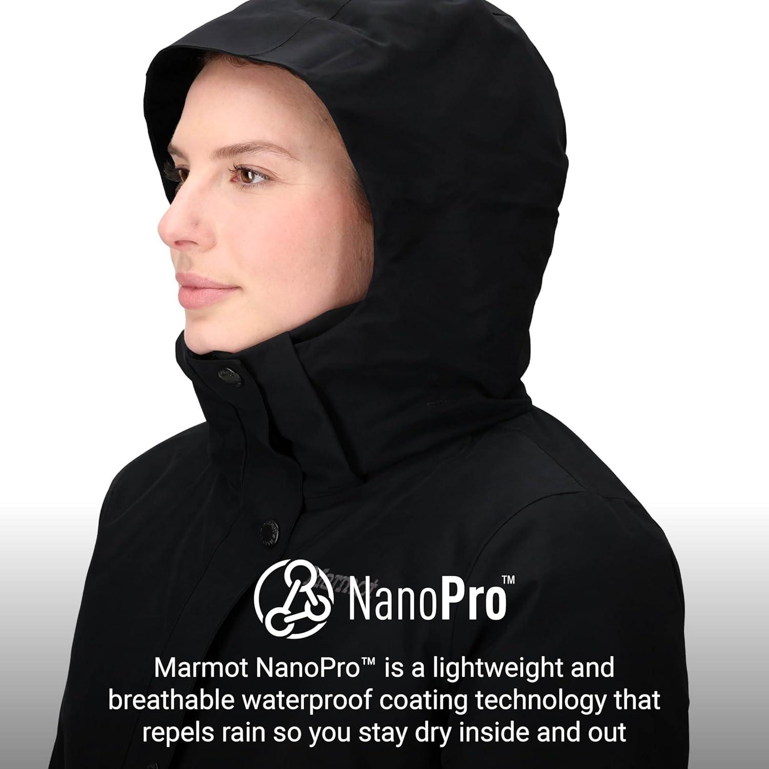 imageMARMOT womens Chelsea 700 Down Fill Coat With HoodBlack Latest Collection