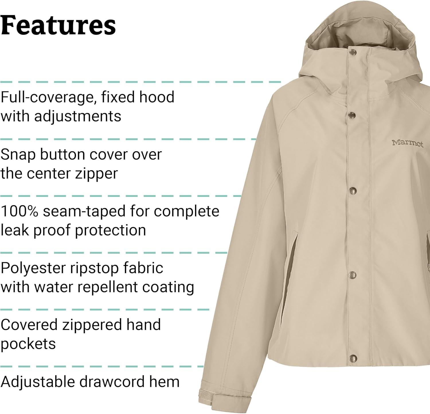 imageMarmot Womens Cascade Durable amp Waterproof Rain JacketShale Grey