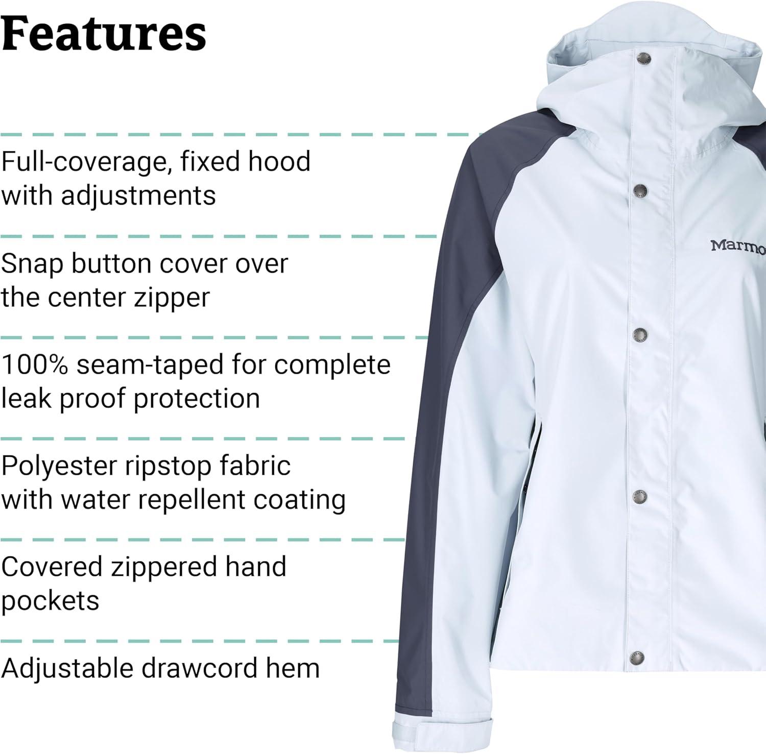 imageMarmot Womens Cascade Durable amp Waterproof Rain JacketVaporThunderhead