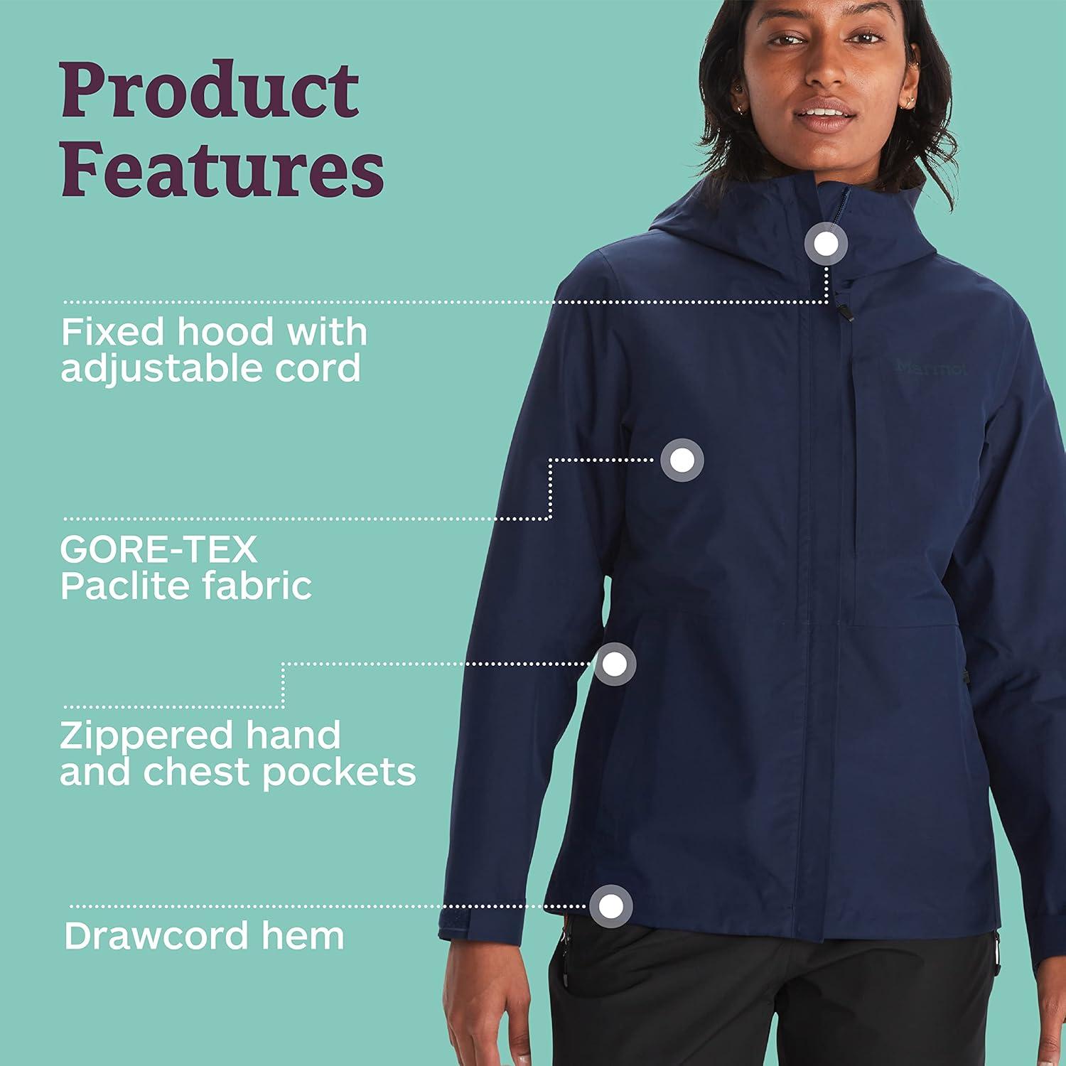 imageMARMOT Womens GORETEX Minimalist Rain Jacket Packable Breathable Durable Wind amp Water ProtectionArctic Navy