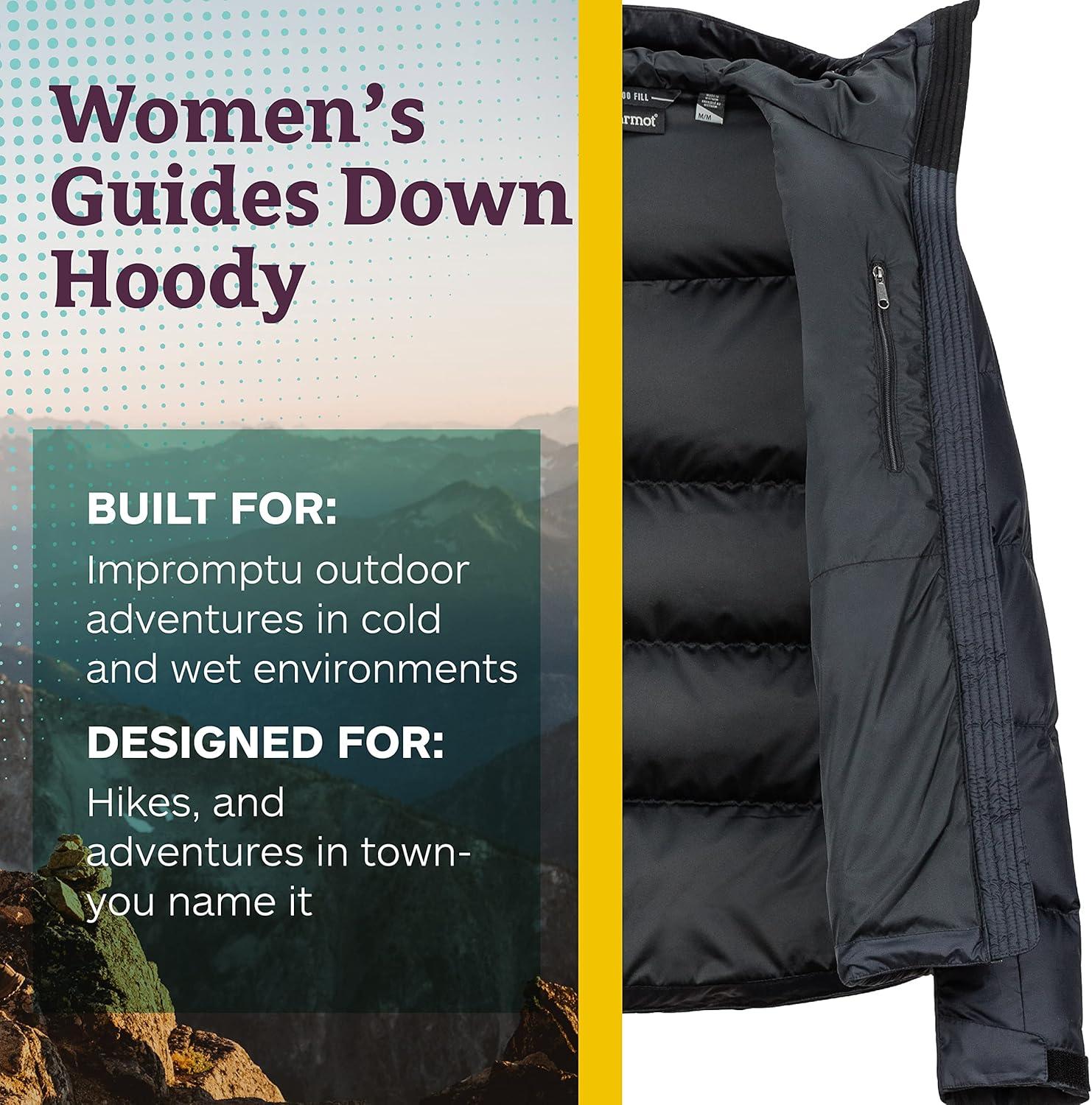 imageMARMOT Womens Guides Down Hoody 700Fill Insulated WaterResistant Lightweight Puffer Jacket with HoodBlack